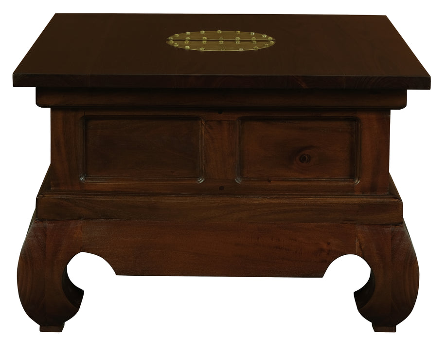 Dynasty Brass Accent Side Table 60 x 60 cm (Mahogany)