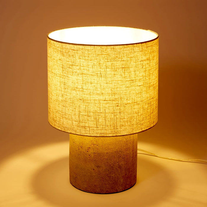 Ashanti Table Lamp - Linen/Natural, 38cm (H)