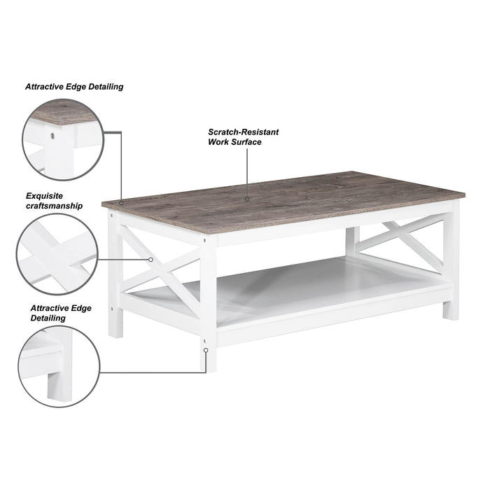 Coastal Coffee Table - White & Grey