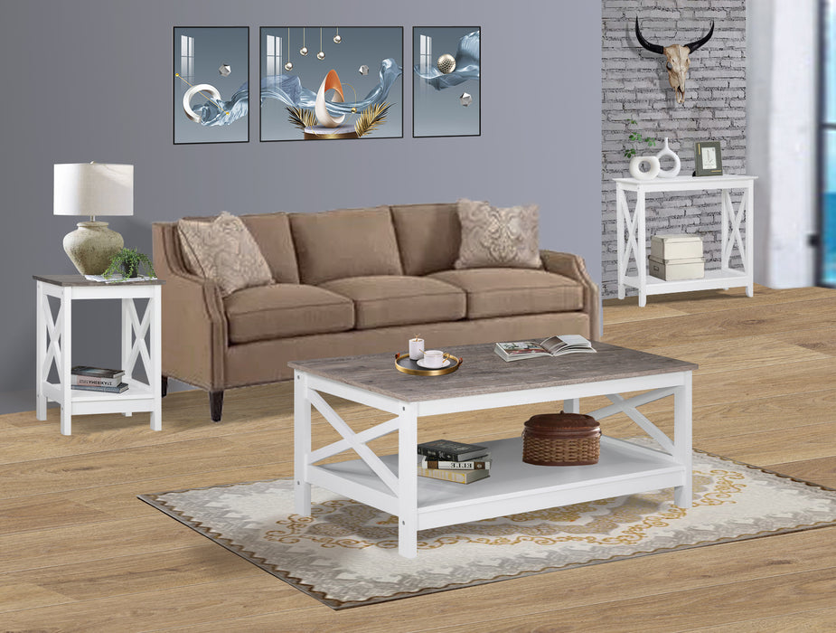 Coastal Coffee Table - White & Grey