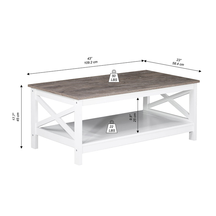 Coastal Coffee Table - White & Grey