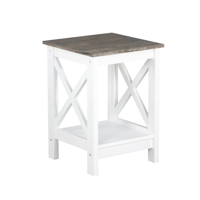 Coastal Side Table - White & Grey