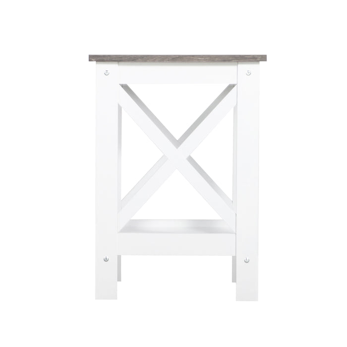 Coastal Side Table - White & Grey