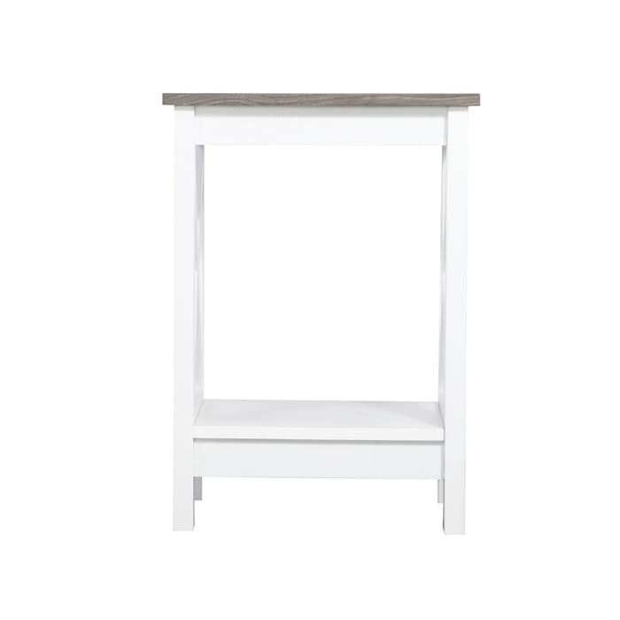 Coastal Side Table - White & Grey