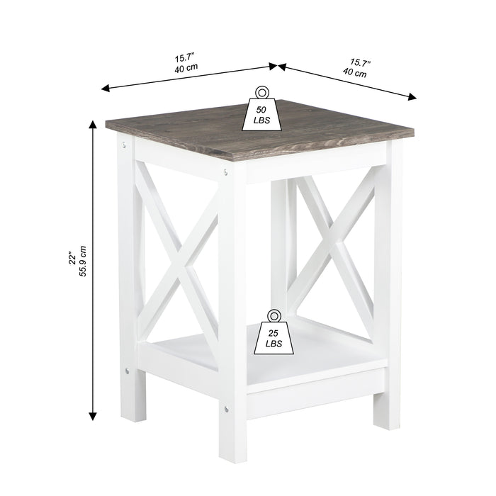 Coastal Side Table - White & Grey