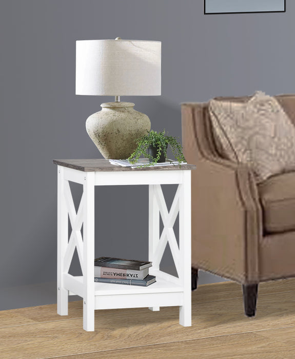 Coastal Side Table - White & Grey