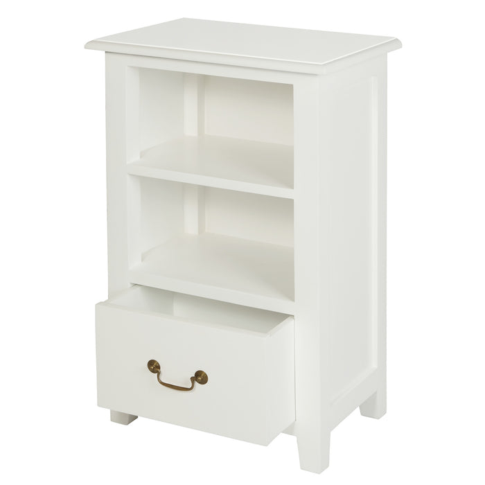 Tasmania 1 Drawer Lamp Table (White)
