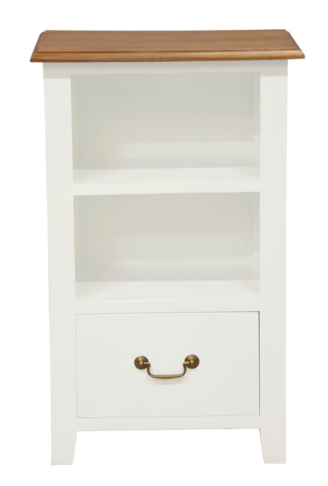 Tasmania 1 Drawer Lamp Table (White Caramel)
