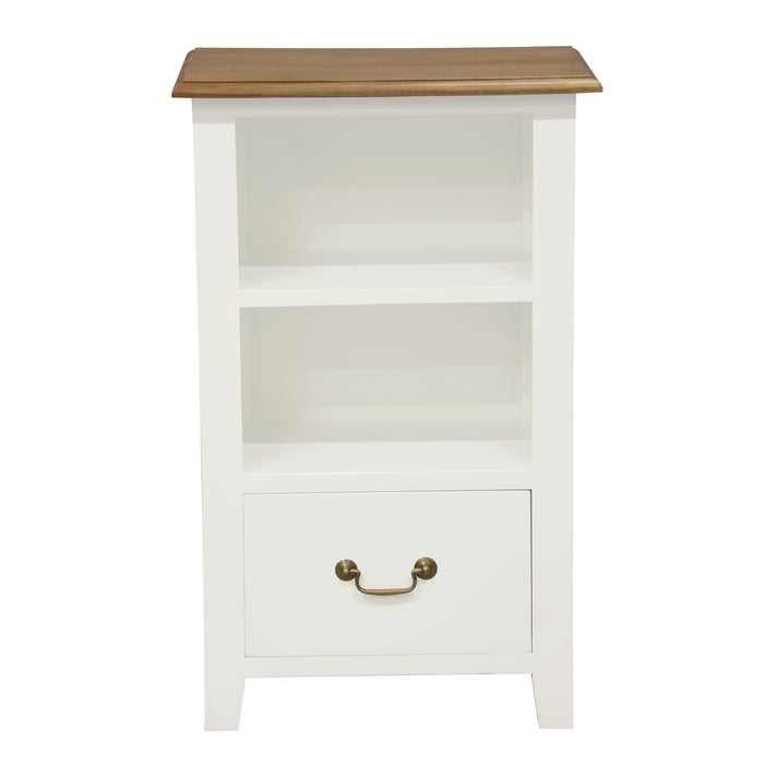 Tasmania 1 Drawer Lamp Table (White Caramel)
