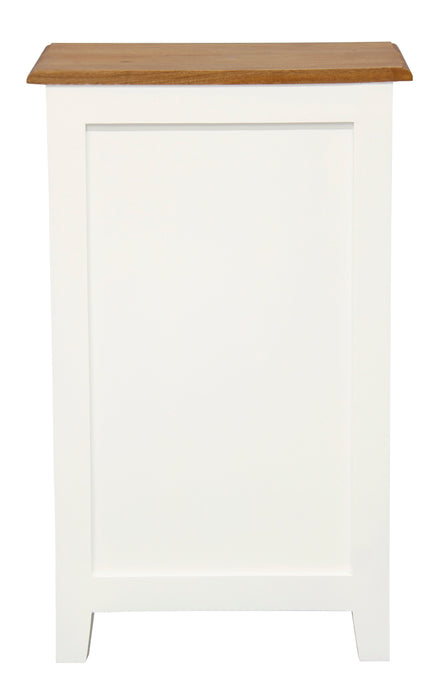 Tasmania 1 Drawer Lamp Table (White Caramel)