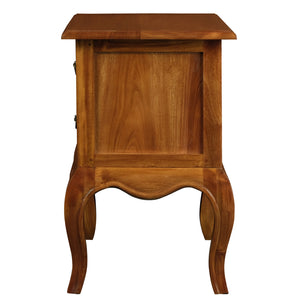 French Provincial 2 Drawer Side Table (Light Pecan)