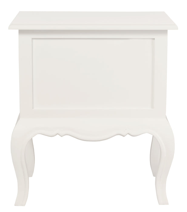 French Provincial 2 Drawer Side Table (White)