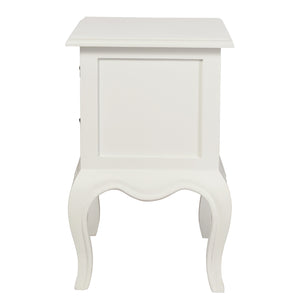 French Provincial 2 Drawer Side Table (White)