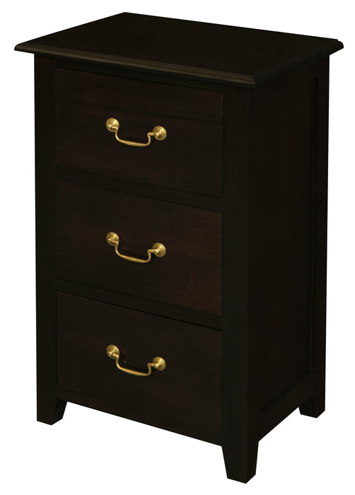 Tasmania 3 Drawer Lamp Table (Chocolate)