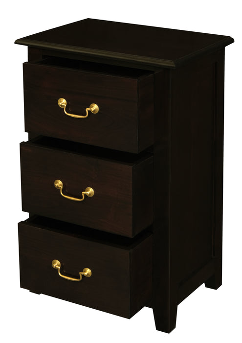 Tasmania 3 Drawer Lamp Table (Chocolate)