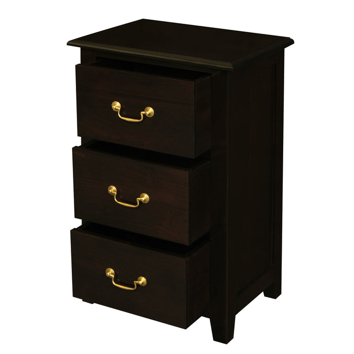 Tasmania 3 Drawer Lamp Table (Chocolate)