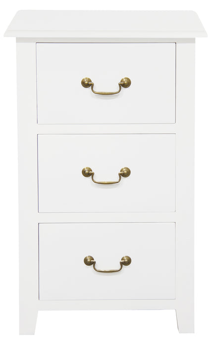 Tasmania 3 Drawer Lamp Table (White)