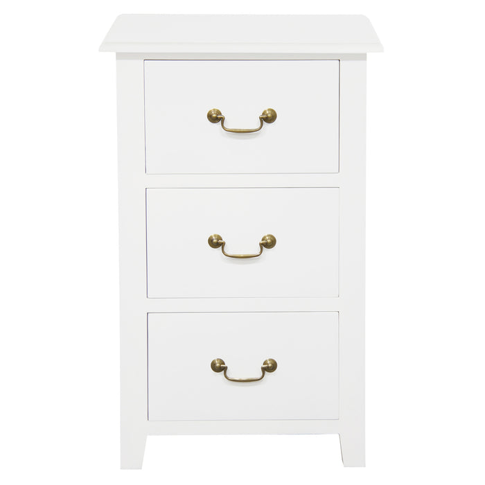 Tasmania 3 Drawer Lamp Table (White)