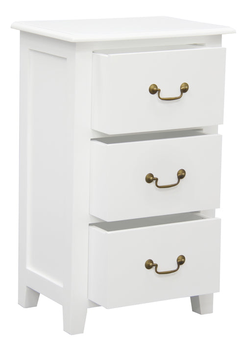 Tasmania 3 Drawer Lamp Table (White)