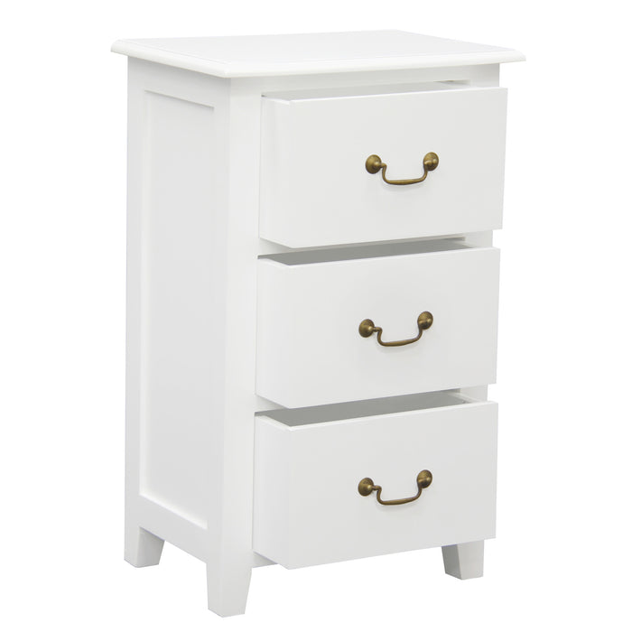 Tasmania 3 Drawer Lamp Table (White)
