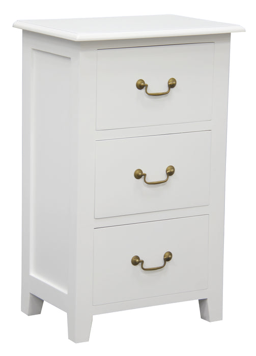 Tasmania 3 Drawer Lamp Table (White)