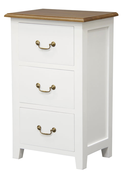 Tasmania 3 Drawer Lamp Table (White Caramel)