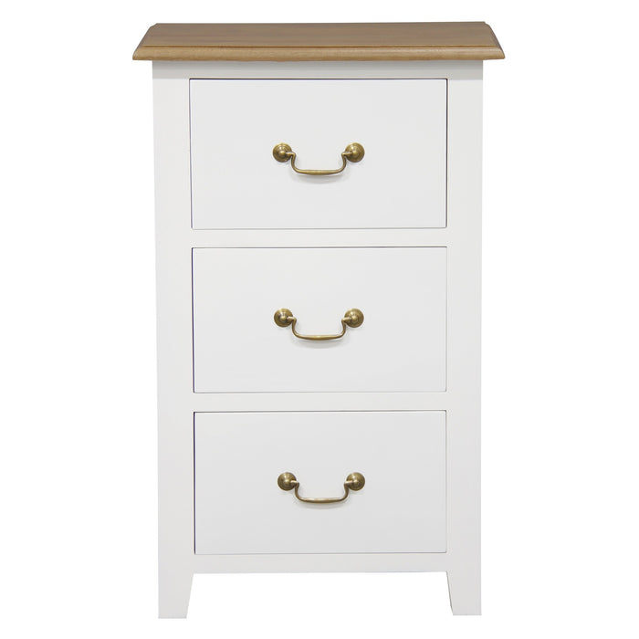 Tasmania 3 Drawer Lamp Table (White Caramel)