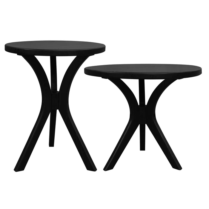 Gatsby Round Side Table - Set of 2 (Black)