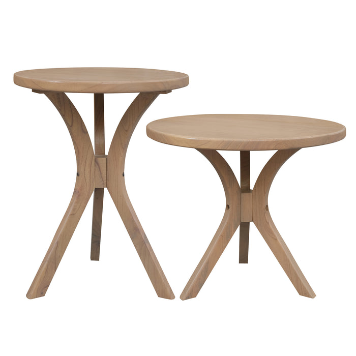 Gatsby Round Side Table - Set of 2 (Natural)