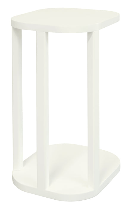 Oslo Solid Mindi Timber Side/Laptop Table (White)