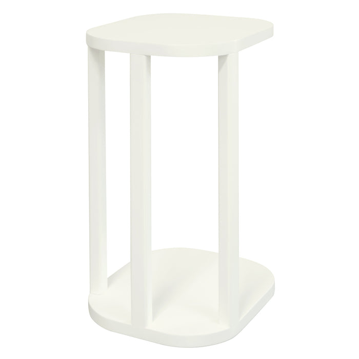 Oslo Solid Mindi Timber Side/Laptop Table (White)