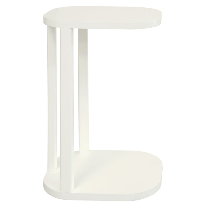 Oslo Solid Mindi Timber Side/Laptop Table (White)