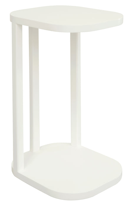 Oslo Solid Mindi Timber Side/Laptop Table (White)