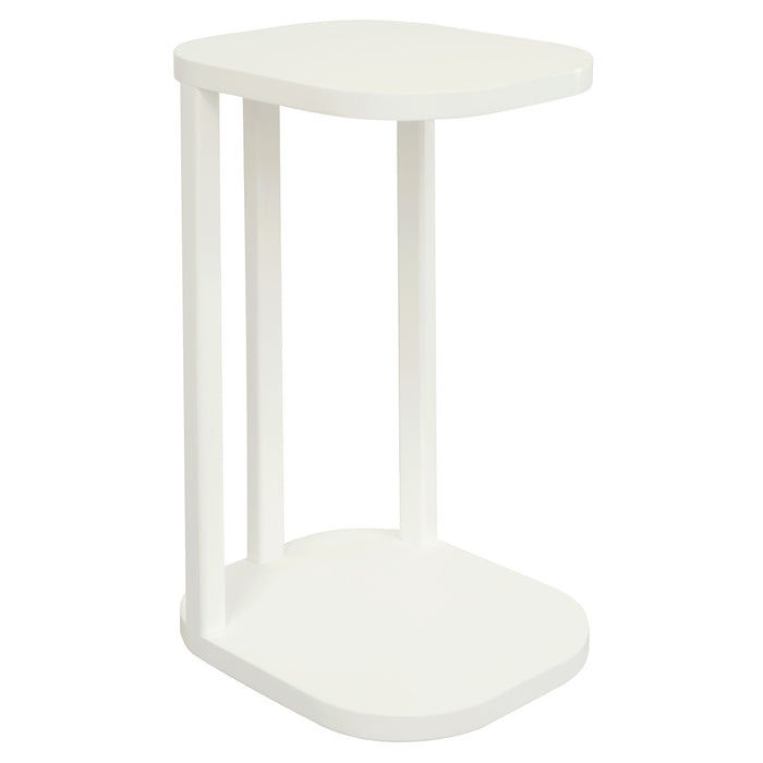 Oslo Solid Mindi Timber Side/Laptop Table (White)