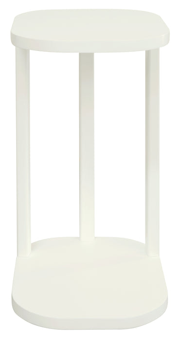 Oslo Solid Mindi Timber Side/Laptop Table (White)