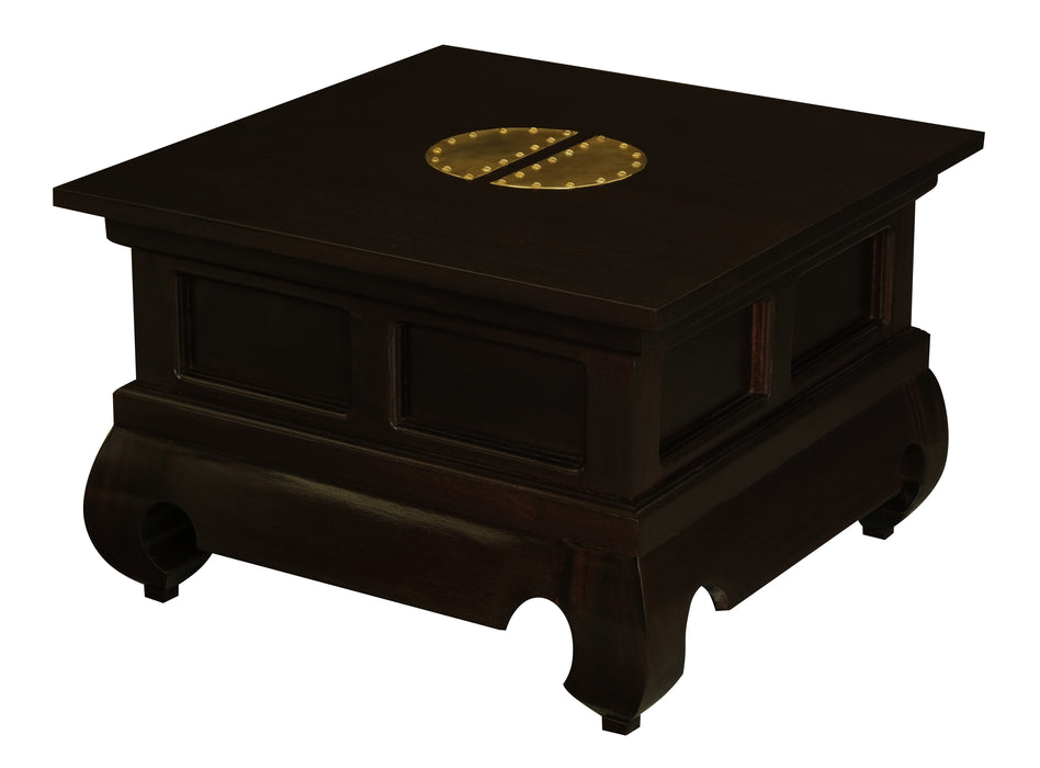 Dynasty Brass Accent Side Table 60 x 60 cm (Chocolate)