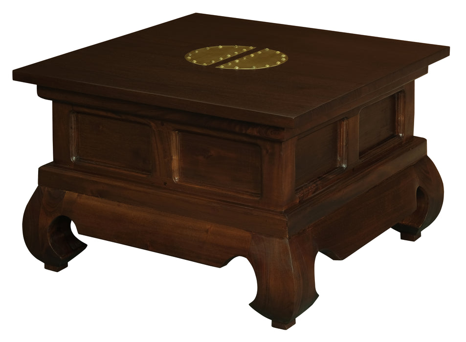 Dynasty Brass Accent Side Table 60 x 60 cm (Mahogany)