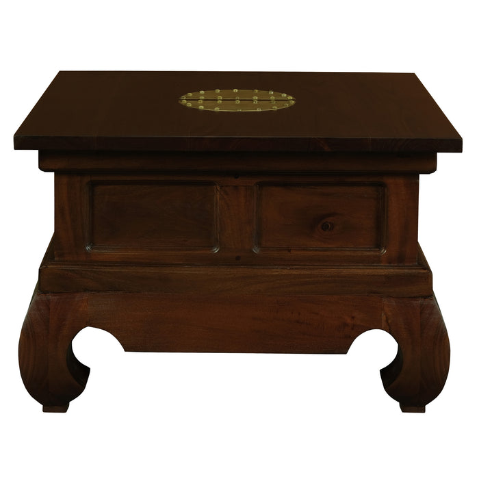 Dynasty Brass Accent Side Table 60 x 60 cm (Mahogany)