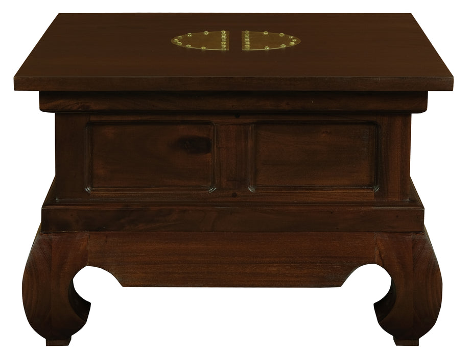 Dynasty Brass Accent Side Table 60 x 60 cm (Mahogany)