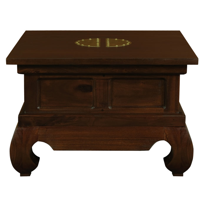 Dynasty Brass Accent Side Table 60 x 60 cm (Mahogany)