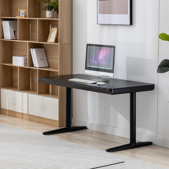 Luna 1.4M Electric Duo Motor Sit And Stand Desk In Black