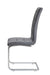 Side view of a sleek grey cantilever chair.
