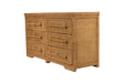 Layla Chest Of Drawers - Natural Brown Wash - 6 Drawer - 160cm