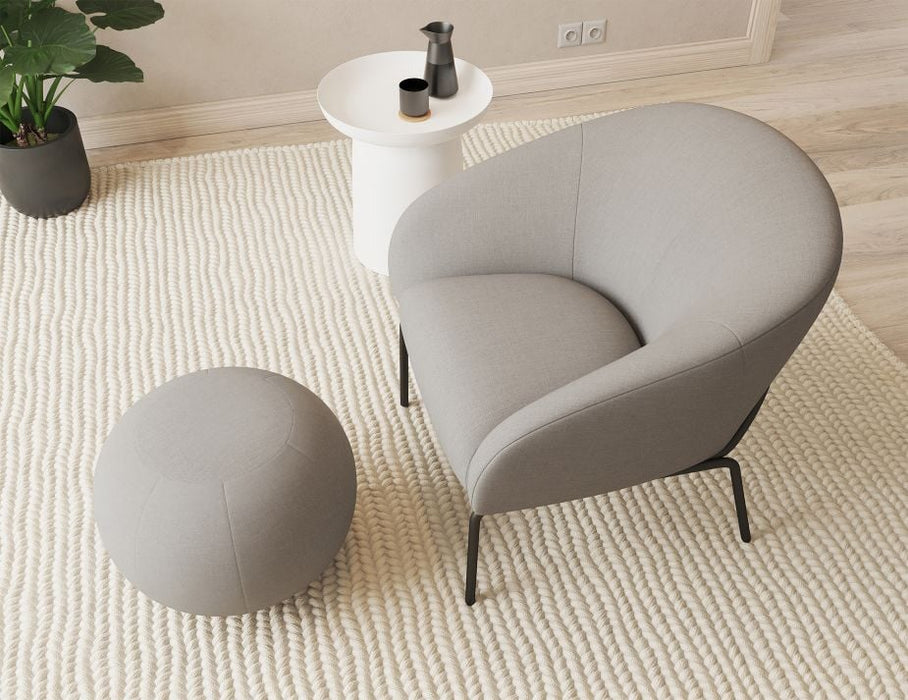 Solace Lounge Chair - Cloud Grey - Brushed Matt Gold Legs