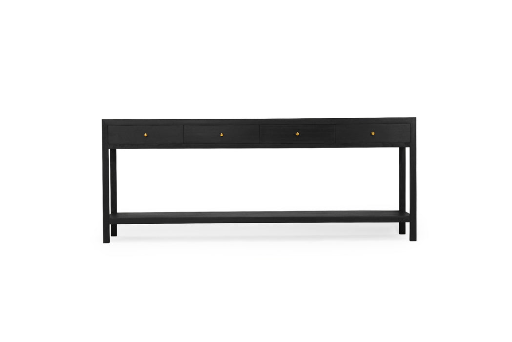 Lindsay Console Table 200cm - Black - Linen Black 200cm