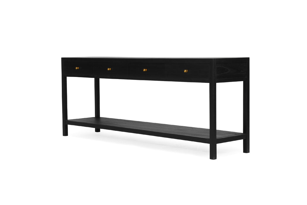 Lindsay Console Table 200cm - Black - Linen Black 200cm