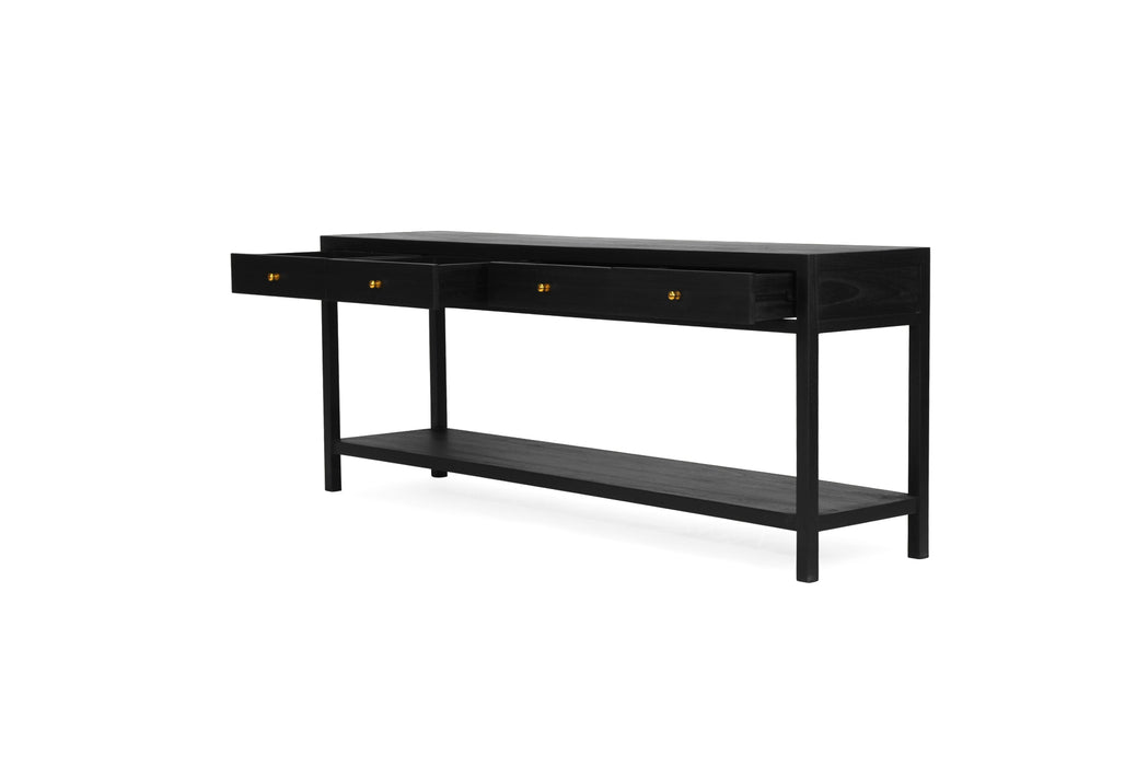Lindsay Console Table 200cm - Black - Linen Black 200cm