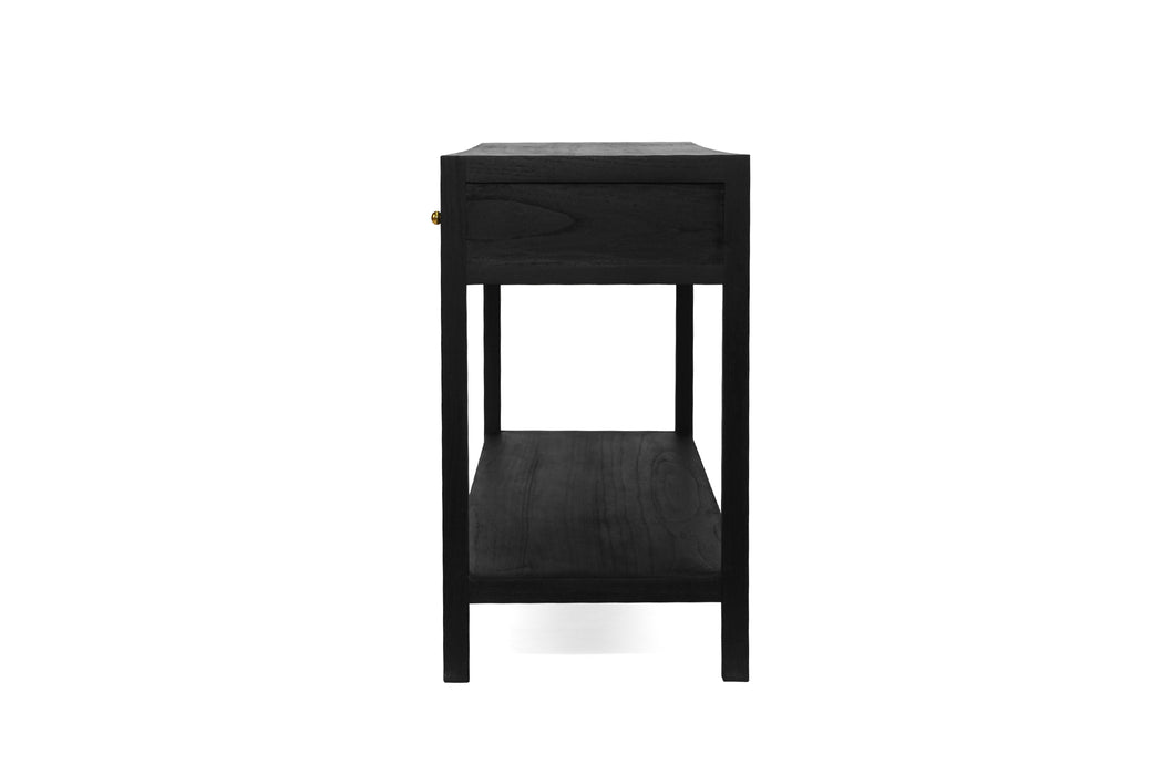 Lindsay Console Table 200cm - Black - Linen Black 200cm