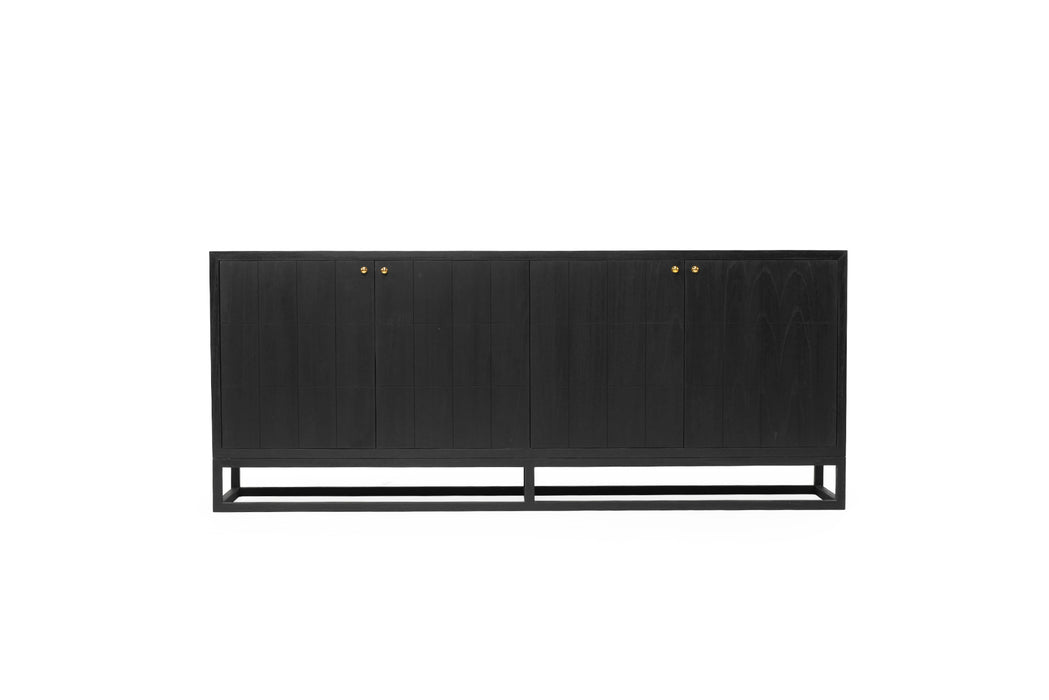 Lisette Four Door Sideboard - Black - Black 200cm