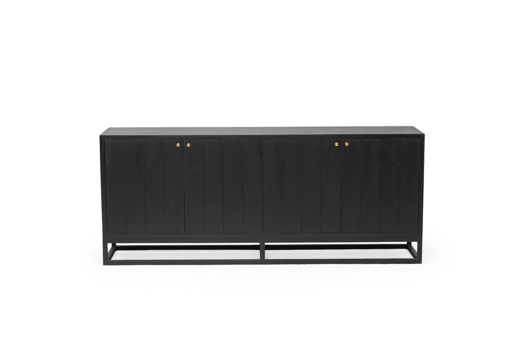 Lisette Four Door Sideboard - Black - Black 200cm